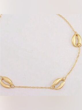 “Gold Cowrie Shell” Seashell Fine Tooth Sawtooth Mermaid Ocean Tropical Bracelet